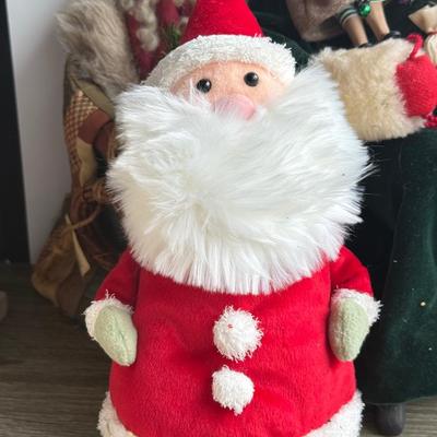 LOT 90G: Wooden Santa Sign w/ Collection of Santa’s - Vintage & Modern