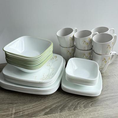 LOT 94G: Corelle Vitrelle Dishes & Coordinates Porcelain Mugs