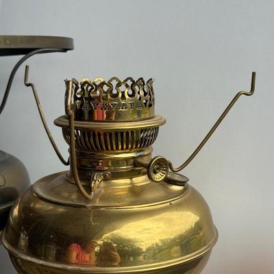 LOT 95G: Brass Electric “Oil” Lamps, Glass Oil Lamp & More