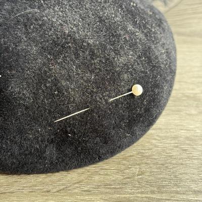 LOT 96G: Vintage Feathered Black Fascinators w/ Hat Pins