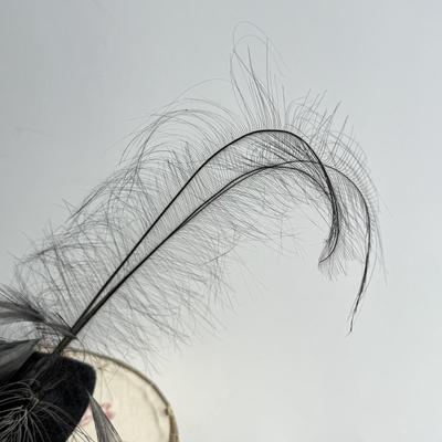 LOT 96G: Vintage Feathered Black Fascinators w/ Hat Pins