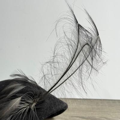 LOT 96G: Vintage Feathered Black Fascinators w/ Hat Pins