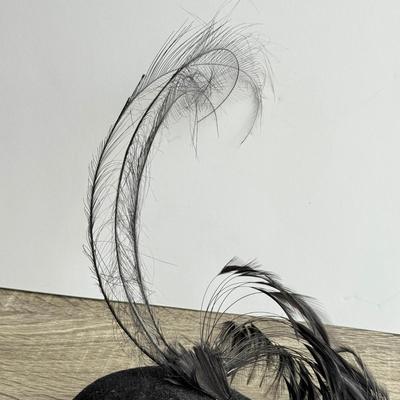 LOT 96G: Vintage Feathered Black Fascinators w/ Hat Pins