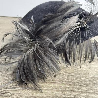 LOT 96G: Vintage Feathered Black Fascinators w/ Hat Pins