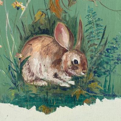 LOT 98G: Painted Woodland Creature Cabinet Doors by Local Pitman Artist Sylvia Ashley, Local NJ Glass Bottles & More