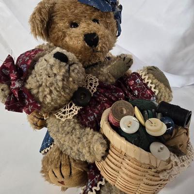 LOT 101G: Framed Print with Bears and Wooden Dolls