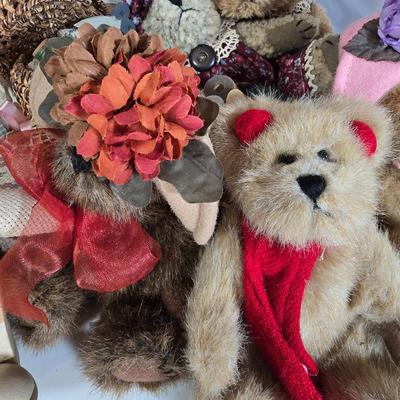 LOT 101G: Framed Print with Bears and Wooden Dolls