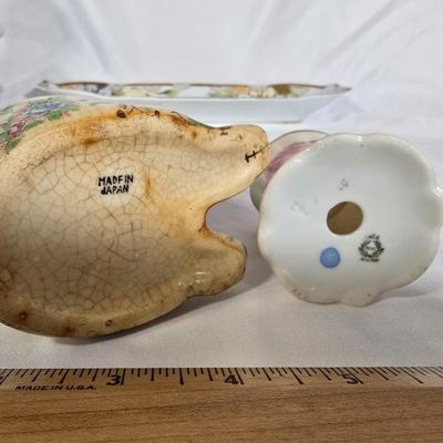 LOT 110G: Hand Painted Nippon Dish, Cat Planter, Royal Australia Shaker, and More