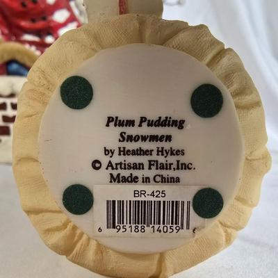 LOT 114G: Paper Mache and Resin Santa and Snowmen Decor