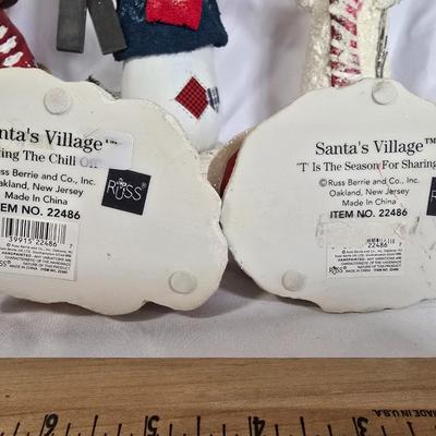 LOT 114G: Paper Mache and Resin Santa and Snowmen Decor