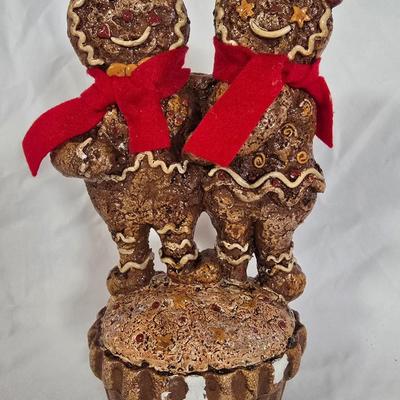 LOT 118G: Yankee Candle Accessories, Starbucks Mug, Hallmark Cookie Jar, and Gingerbread Men