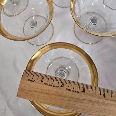 LOT 120G: Gold-rimmed Crystal Stem Glasses