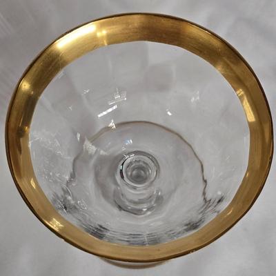 LOT 120G: Gold-rimmed Crystal Stem Glasses
