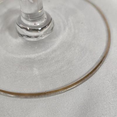 LOT 120G: Gold-rimmed Crystal Stem Glasses