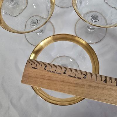 LOT 120G: Gold-rimmed Crystal Stem Glasses