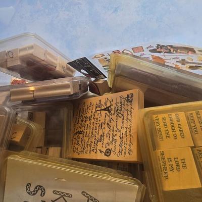 LOT 126G: Large Tote of Rubber Stamps