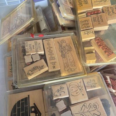 LOT 127G: Large Tote of Rubber Stamps