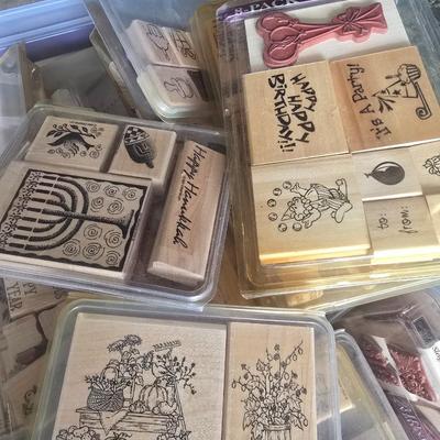LOT 127G: Large Tote of Rubber Stamps