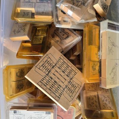 LOT 127G: Large Tote of Rubber Stamps