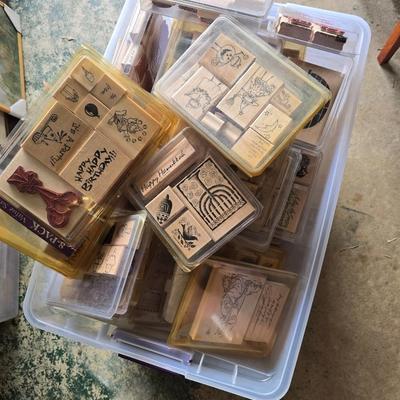LOT 127G: Large Tote of Rubber Stamps