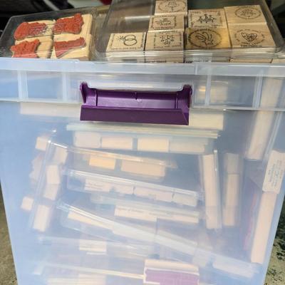 LOT 127G: Large Tote of Rubber Stamps