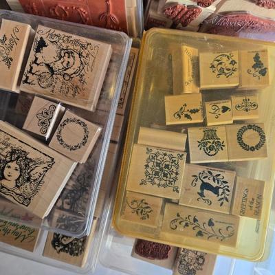 LOT 127G: Large Tote of Rubber Stamps