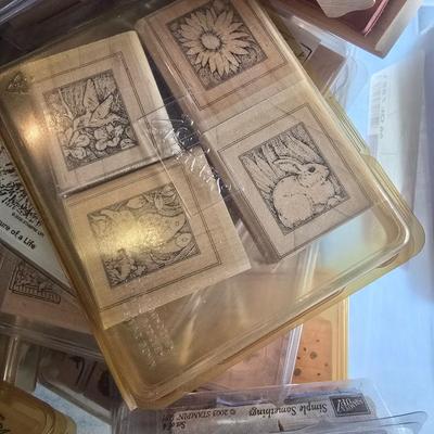 LOT 128G: Large Tote of Rubber Stamps