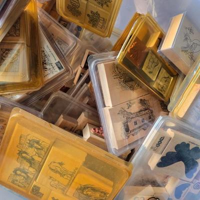 LOT 128G: Large Tote of Rubber Stamps