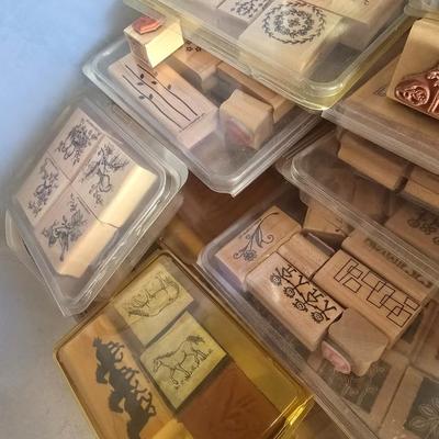 LOT 128G: Large Tote of Rubber Stamps