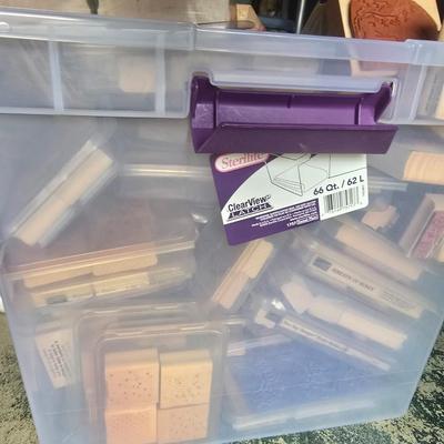 LOT 128G: Large Tote of Rubber Stamps