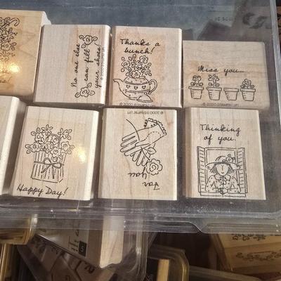 LOT 128G: Large Tote of Rubber Stamps