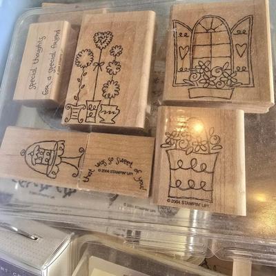 LOT 128G: Large Tote of Rubber Stamps