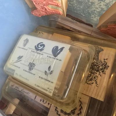 LOT 128G: Large Tote of Rubber Stamps