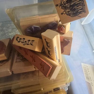 LOT 128G: Large Tote of Rubber Stamps