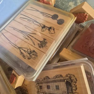 LOT 128G: Large Tote of Rubber Stamps