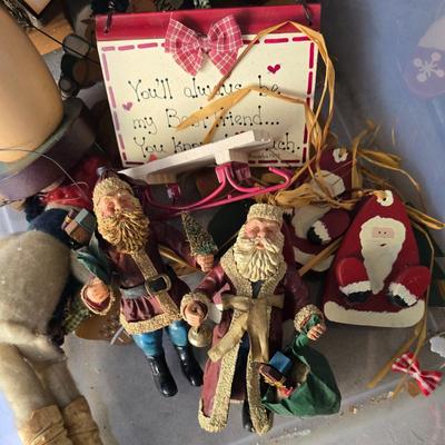 LOT 132G: Large Tote of Snowman Decor