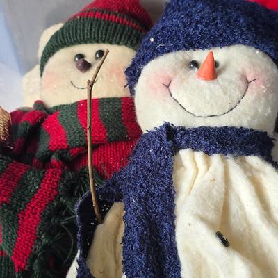 LOT 134G: Large Tote of Snowman Decor
