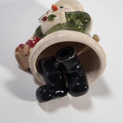 LOT 135G: Vintage Collection of Christmas Holiday Snowmen Including Candle Holders, Ornaments and More