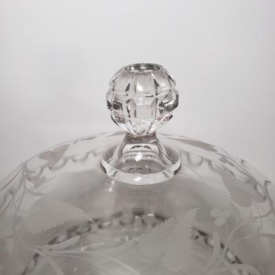 LOT 142D: Antique Late 1800s Large Covered Compote with Collection of Tabletop Crystal and Glassware