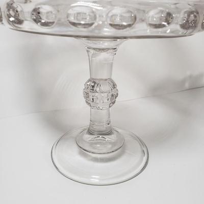 LOT 142D: Antique Late 1800s Large Covered Compote with Collection of Tabletop Crystal and Glassware