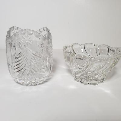 LOT 142D: Antique Late 1800s Large Covered Compote with Collection of Tabletop Crystal and Glassware
