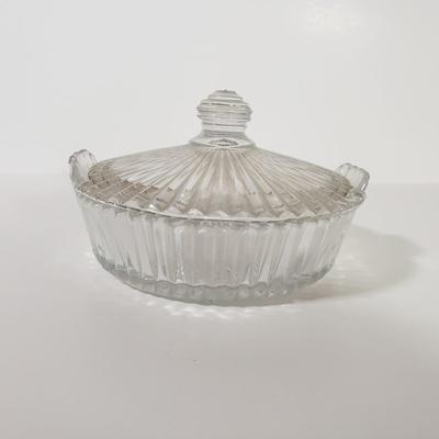 LOT 143D: Heisey Ridgeleigh Covered Lemon Dish, Imperial Candlewick Dishes, Toothpick Holders & More