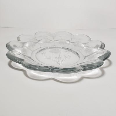 LOT 144D: Collection of Beautiful Etched Glassware; Large Fruit Bowl, Compote & Much More