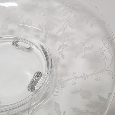 LOT 144D: Collection of Beautiful Etched Glassware; Large Fruit Bowl, Compote & Much More