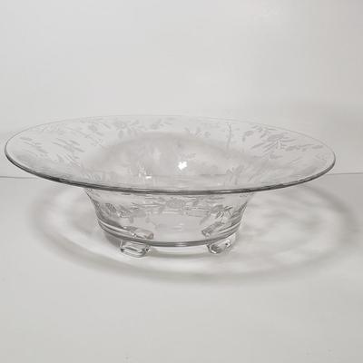LOT 144D: Collection of Beautiful Etched Glassware; Large Fruit Bowl, Compote & Much More