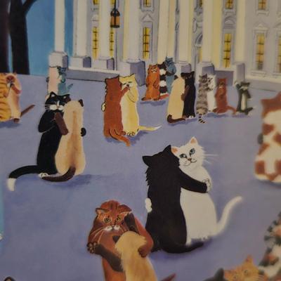 Four Unique Cat Themed Prints by AVL Local Artist Elizabeth McAfee (LR-JS)