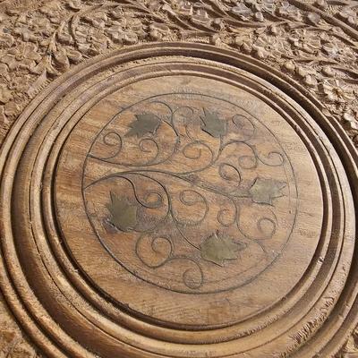 Doorknob Plaque & Carved Wooden Table (GB-JS)