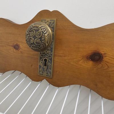 Doorknob Plaque & Carved Wooden Table (GB-JS)