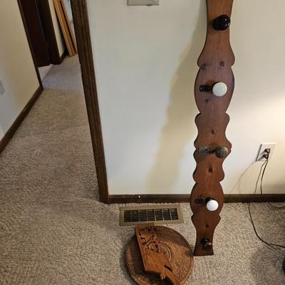 Doorknob Plaque & Carved Wooden Table (GB-JS)