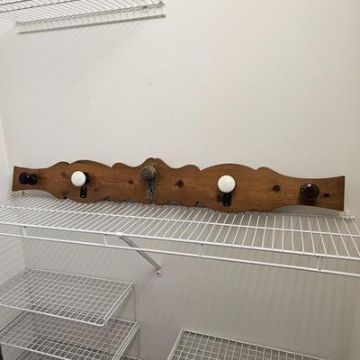 Doorknob Plaque & Carved Wooden Table (GB-JS)